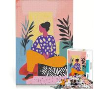Puzzle da 1000 pezzi per adolescenti raffigurante una donna con le gambe incrociate ideale per giochi in famiglia attività divertenti da fare a casa collezione d'artista belle arti 38x52cm