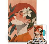 Puzzle da 1000 pezzi per adolescenti raffigurante una donna con un giglio e un cerchio rosso Gioco pratico ideale per passare il tempo durante le vacanze compleanno e Natale 50x75cm
