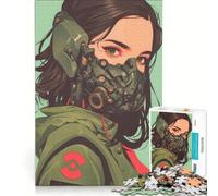Puzzle da 1000 pezzi per adolescenti, raffigurante una donna cyberpunk con maschera, giocattolo fai-da-te, migliora la memoria, collezione d'artista, belle arti 38x26cm