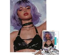 Puzzle da 1000 pezzi per adolescenti raffigurante una donna dai capelli viola con reggiseno nero ideale per il relax e il divertimento Gioco educativo e stimolante come regalo Analisi e logica