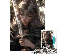 Puzzle da 1000 pezzi per adolescenti raffigurante una donna guerriera triste Puzzle da 1000 pezzi per la decorazione della casa giocattolo da assemblare ideale come regalo per tutta la famiglia