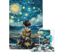 Puzzle da 1000 pezzi per adolescenti raffigurante una donna in kimono sotto una notte stellata un giocattolo per adulti ideale per decorare la parete e assemblare modelli unici un regalo perfetto