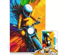 Puzzle da 1000 pezzi per adolescenti raffigurante una donna in moto ideale per giochi rilassanti attività intellettuali distensive regali unici e di compleanno 38x52cm