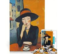 Puzzle da 1000 pezzi per adolescenti raffigurante una donna in un bar Gioco pratico ideale per divertirsi in famiglia e perfetto come decorazione da scrivania 50x75cm