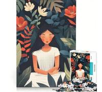 Puzzle da 1000 pezzi per adolescenti raffigurante una donna in un'atmosfera floreale ideale per giochi rilassanti attività intellettuali distensive regali unici e perfetti per compleanni 50x75cm
