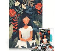 Puzzle da 1000 pezzi per adolescenti raffigurante una donna in un'atmosfera floreale serena Gioco pratico ideale per divertirsi in famiglia e perfetto come decorazione da scrivania 38x52cm