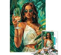 Puzzle da 1000 pezzi per adolescenti raffigurante una donna indiana moderna che beve ideale per giochi in famiglia decorazioni per la casa e interazione genitore-figlio (dimensioni 50x75cm)