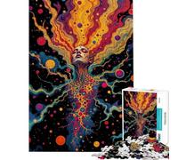 Puzzle da 1000 pezzi per adolescenti raffigurante una donna surreale e psichedelica nel cosmo Puzzle per adulti giocattolo fai-da-te un'opera d'arte compleanno e Natale (38x52cm)