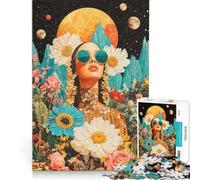 Puzzle da 1000 pezzi per adolescenti raffigurante una donna tra fiori e stelle un gioco rilassante ideale per stimolare la mente e creare un'atmosfera piacevole perfetto come regalo di compleanno o