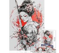 Puzzle da 1000 pezzi per adolescenti raffigurante una geisha guerriera con katana un gioco impossibile che migliora la memoria ideale per la decorazione della casa come regalo di compleanno