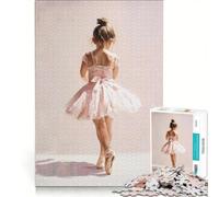 Puzzle da 1000 pezzi per adolescenti raffigurante una giovane ballerina con tutù rosa un gioco fai-da-te rilassante e stimolante per la mente ideale come decorazione per la scrivania 50x75cm