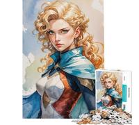 Puzzle da 1000 pezzi per adolescenti raffigurante una guerriera bionda puzzle per adulti giochi per famiglie decorazione perfetta attività divertenti da fare in casa (dimensioni 38x26cm)