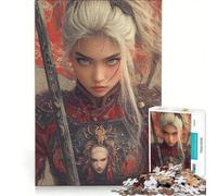 Puzzle da 1000 pezzi per adolescenti raffigurante una guerriera con spada gioco per famiglie decorazione da parete per rafforzare l'amore tra le coppie 50x75cm