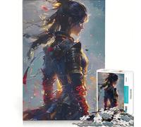 Puzzle da 1000 pezzi per adolescenti raffigurante una guerriera in battaglia antistress decorazione per la casa collezione d'artista belle arti 38x52cm