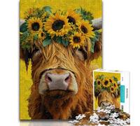 Puzzle da 1000 pezzi per adolescenti raffigurante una mucca delle Highlands, un gioco stimolante, ideale come regalo per tutta la famiglia, 50x75cm