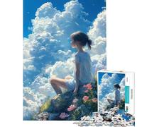 Puzzle da 1000 pezzi per adolescenti raffigurante una ragazza che guarda le nuvole su una collina ideale come regalo di compleanno o di Natale per donne Giocattolo fai-da-te per maggiori di 14 anni