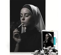Puzzle da 1000 pezzi per adolescenti raffigurante una suora che fuma decorazione murale giocattolo divertente e spiritoso ideale come regalo di compleanno o per occasioni speciali 38x26cm