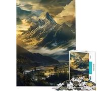 Puzzle da 1000 pezzi per adolescenti raffigurante una vetta dorata che stimola la mente un'opera d'arte da parete per la decorazione della casa Adatto a persone dai 14 anni in su (38x52cm)