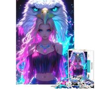 Puzzle da 1000 pezzi per adolescenti ragazza al neon con aquila calva divertente attività da fare in casa gioco pratico per migliorare la memoria adatto a partire dai 14 anni (38x26cm)