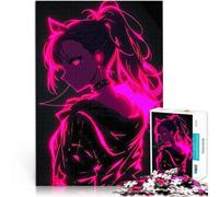 Puzzle da 1000 pezzi per adolescenti Ragazza anime al neon Sfida di gioco educativo giocattolo con poster abbinato e foglio di quiz 52x38cm