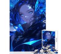 Puzzle da 1000 pezzi per adolescenti ragazza anime blu con cristallo giocattoli antistress regali di compleanno gioco rompicapo interazione genitore-figlio dimensioni 38x52cm