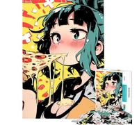 Puzzle da 1000 pezzi per adolescenti ragazza anime che mangia la pizza puzzle da 1000 pezzi decorazione per la casa giocattolo antistress ideale come regalo (38x52cm)