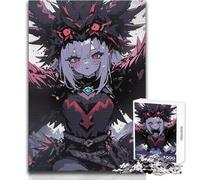 Puzzle da 1000 pezzi per adolescenti, ragazza anime con ali di corvo, accogliente, rilassante, giocattolo da gioco avanzato con taglio di precisione, dimensioni 50x75cm