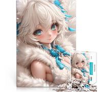 Puzzle da 1000 pezzi per adolescenti Ragazza anime con capelli bianchi e occhi azzurri Giochi Giocattoli Regalo Ottimi regali e giocattoli 38x26cm
