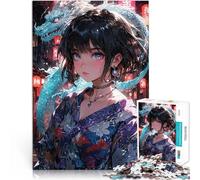 Puzzle da 1000 pezzi per adolescenti Ragazza anime con drago Allena il tuo cervello e le tue mani offerte come regali per tutta la famiglia 50x70cm