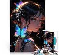 Puzzle da 1000 pezzi per adolescenti Ragazza anime con farfalle Gioco intellettuale giocattolo Decorazioni e regali unici per la casa 38x26cm