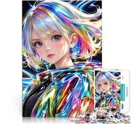 Puzzle da 1000 pezzi per adolescenti Ragazza anime con i capelli arcobaleno Gioco pratico Attività divertenti a casa, regali di compleanno, regali di viaggio, 50x70cm