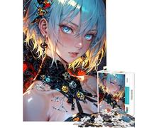 Puzzle da 1000 pezzi per adolescenti ragazza anime con i capelli blu e sguardo cosmico Puzzle per adulti giochi rilassanti migliora la memoria e offre attività divertenti da fare a casa (38x52cm)