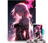Puzzle da 1000 pezzi per adolescenti Ragazza anime con i capelli rosa Difficile e sfidante Migliorare l'amore tra le coppie 38x26cm