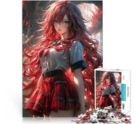 Puzzle da 1000 pezzi per adolescenti Ragazza anime con i capelli rossi Assemblaggio del modello Migliorare l'amore tra le coppie 38x26cm