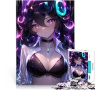 Puzzle da 1000 pezzi per adolescenti Ragazza anime con i capelli viola Giocattoli da gioco perché è ideale come regalo per tutta la famiglia 75x50cm