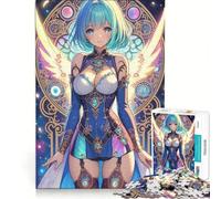 Puzzle da 1000 pezzi per adolescenti, ragazza anime con le ali, gioco, giocattolo fai-da-te, antistress intellettuale, adatto come decorazione da scrivania 38x52cm