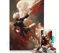 Puzzle da 1000 pezzi per adolescenti, ragazza anime con le ali nel cielo, gioco educativo, regalo di compleanno, collezione d'artista, belle arti 38x52cm