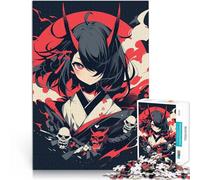 Puzzle da 1000 pezzi per adolescenti Ragazza anime con le corna rosse Giocattoli antistress offerte come regali per tutta la famiglia 38x52cm