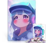 Puzzle da 1000 pezzi per adolescenti Ragazza anime con le cuffie Riduzione dello stress interessante Regalo di compleanno, regali, arte murale 38x26cm