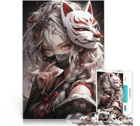 Puzzle da 1000 pezzi per adolescenti Ragazza anime con maschera Kitsune Analisi e logica Ogni pezzo è unico - Gioco divertente e stimolante per tutta la famiglia 38x26cm