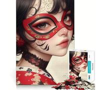 Puzzle da 1000 pezzi per adolescenti,ragazza anime con maschera rossa,decorazione con ritagli precisi,gioco cognitivo,giocattolo per il tempo libero,regalo di Natale rilassante (38x26cm)