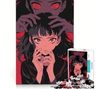 Puzzle da 1000 pezzi per adolescenti, ragazza anime con occhi rossi, decorazione da parete, stimola la memoria, compleanno e Natale 38x52cm