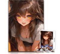 Puzzle da 1000 pezzi per adolescenti, ragazza anime con orecchie da lupo, giocattoli, giochi educativi ma anche divertenti e divertenti, opera d'arte, regalo, dimensioni 50x75cm