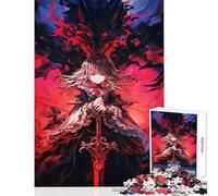 Puzzle da 1000 pezzi per adolescenti Ragazza anime con spada e drago Decorazione per la casa Giocattoli Ottimo regalo per giochi Gioco pratico Interessante riduzione dello stress Dimensioni 50x75cm