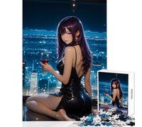 Puzzle da 1000 pezzi per adolescenti ragazza anime con vino che domina la città giocattolo educativo ottimi regali e giocattoli gioco rompicapo allena il cervello e le mani dimensioni 38x26cm