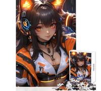 Puzzle da 1000 pezzi per adolescenti ragazza anime cyberpunk giocattolo educativo arancione regalo divertente giochi per famiglie attività divertenti a casa dimensioni 38x52cm