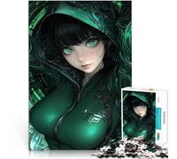 Puzzle da 1000 pezzi per adolescenti Ragazza anime dagli occhi verdi Rompicapo per Ogni pezzo è unico - Gioco divertente e stimolante per tutta la famiglia 75x50cm