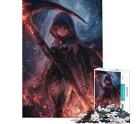 Puzzle da 1000 pezzi per adolescenti ragazza anime dark con falce puzzle per adulti gioco pratico antistress gioco stimolante regalo (dimensioni 38x52cm)