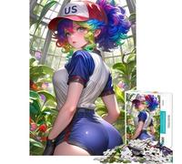 Puzzle da 1000 pezzi per adolescenti ragazza anime in abbigliamento sportivo puzzle a tema videogiochi giocattolo antistress ideale per le vacanze a casa per passare il tempo di Natale o di compleanno