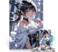 Puzzle da 1000 pezzi per adolescenti Ragazza anime in abito invernale Gara di velocità delle mani è ideale come regalo per tutta la famiglia 38x26cm